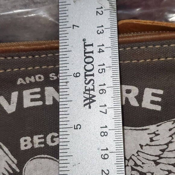 Myra Adventure Begins Bag Canvas Leather  Travelers Pouch Wristlet Small - Picture 8 of 8